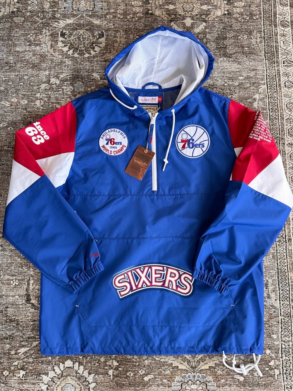 Mitchell & Ness Royal Blue Philadelphia 76ers Hooded Pullover